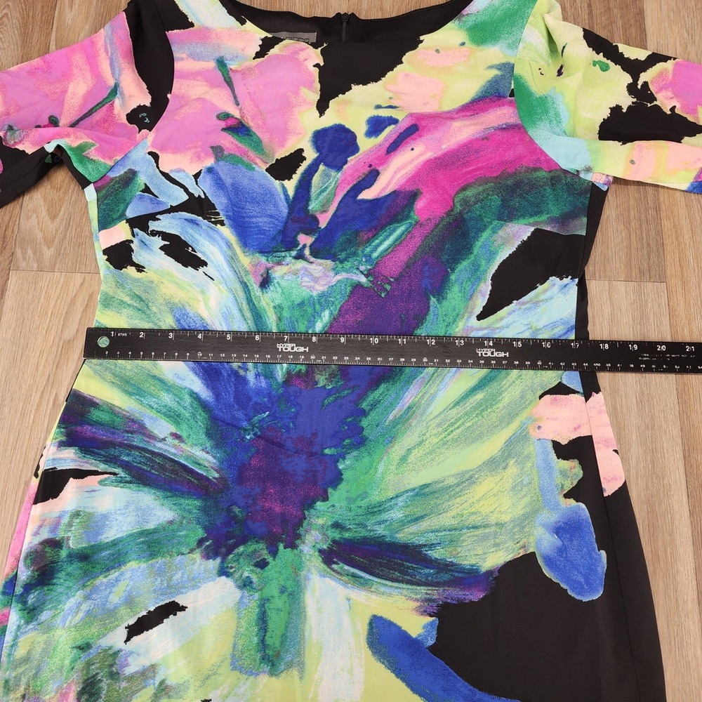 Donna Ricco Size 10 Floral Print Dress Long Sleeve Colorful Party Cocktail - Picture 13 of 16